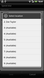 Press the required speed dialling key.