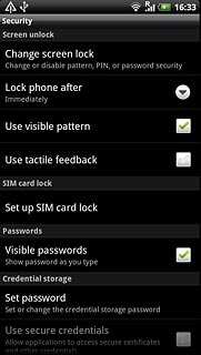 Press Change screen lock.Key in your phone lock code.