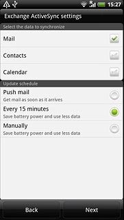Press Next.Please note:Each time your phone connects to the server to synchronise, data charges will apply.