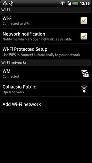 A list of Wi-Fi networks within range is displayed.Press the required Wi-Fi network.