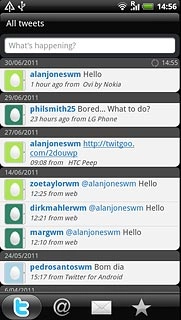 Press the tweets icon (t).