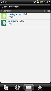 Press the messages icon.