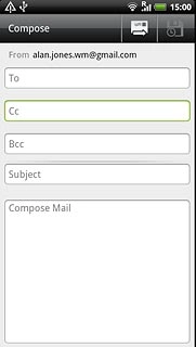 Press Cc or Bcc.Key in the first letters of the required contact.Matching contacts are displayed.
