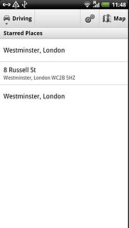 Press the required destination.