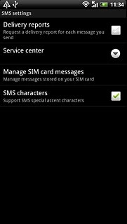 Press Delivery reports to turn the function on or off.