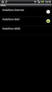 Press the field next to Vodafone Mail to fill in the field.