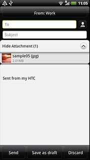 An email message containing the picture or video clip is created.Press To and key in the first letters of the required contact.