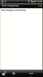 Key in a text for the picture.Press Post.