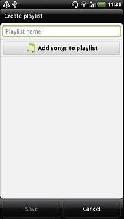 Press the field below Create playlist and key in the name of the playlist.