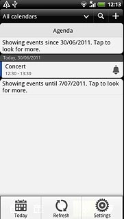Press Settings.Follow the instructions on the display to select the required settings for the calendar.