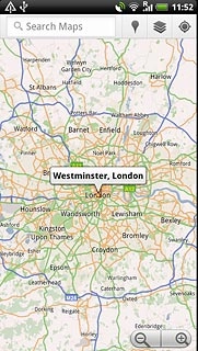 The selected destination is displayed as a point on the map.