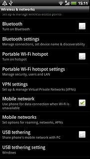 Press USB tethering setting.
