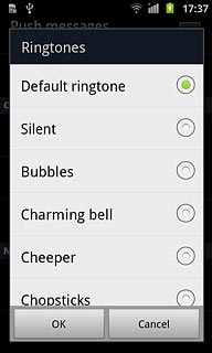 Press Default ringtone or the required message tone to hear it.