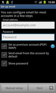 Press Password and key in the password for your email account.