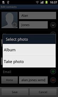To use a saved picture:Press Album.