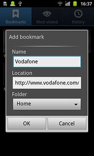 Press OK to save the bookmark.