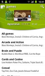 To search by application name:Press the search icon.