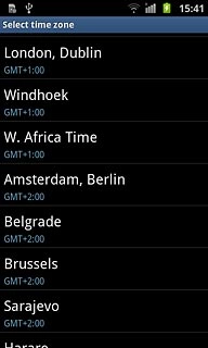Press the required time zone.