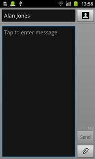 Press Tap to enter message.Write the text for your picture message.