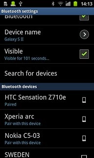 Press the required Bluetooth device.