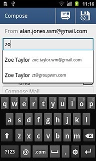 Press the required contact.Write subject and text for your email message.