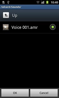 Press the field next to the required ring tone to select it.