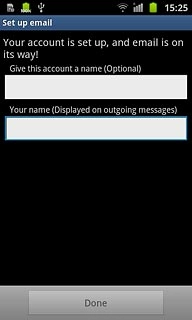 Press the field below Your name (Displayed on outgoing messages) and key in the required sender name.