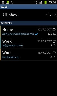 Press and hold the required email account until a pop-up menu is displayed.