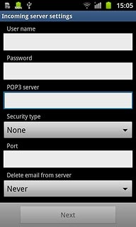 Press the field below POP3 server and key in the name or IP address of your email provider's incoming server.