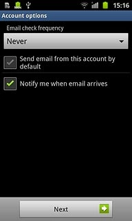 Press the drop down list below Email check frequency.
