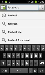 Key in Facebook and press the search icon.