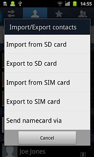 Press Export to SIM card.