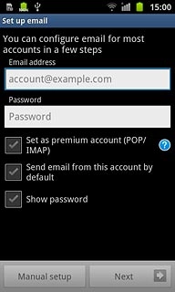 Press account@example.com and key in your email address.
