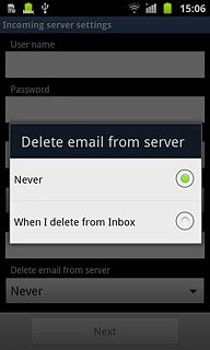 Press Never or When I delete from Inbox.