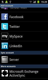 Press Microsoft Exchange ActiveSync.