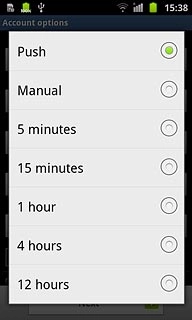 Press Push, Manual or the required frequency.Please note:Every time your phone connects to the server to synchronise, data charges will apply.