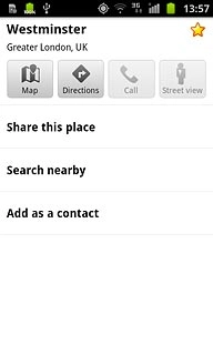 Press the directions icon.