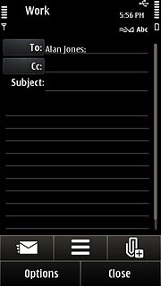 Press the field next to Subject.Key in a subject for the email message.