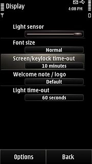 Press Screen/keylock time-out.