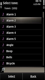 Go to the required folder.Press the different message tones to listen to them.