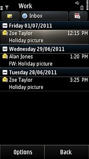 Press the required email message to read it.