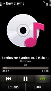To fast forward or rewind the current audio file:Press and hold arrow right or arrow left.