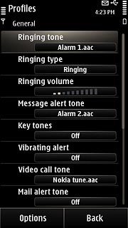 Press Ringing tone.