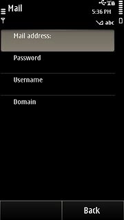 Press Mail address and key in your email address.