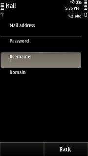 Press Username and key in your username.