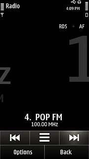 Press and hold arrow right or arrow left.The radio searches for channels in the selected direction and stops when a channel is found.
