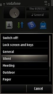 To turn on silent mode:Press Silent.