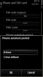 To turn off the phone lock code:Press None.
