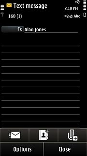 Press the text input field.Write the text for your text message.