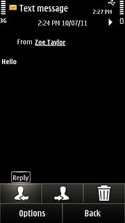 Press the reply icon.